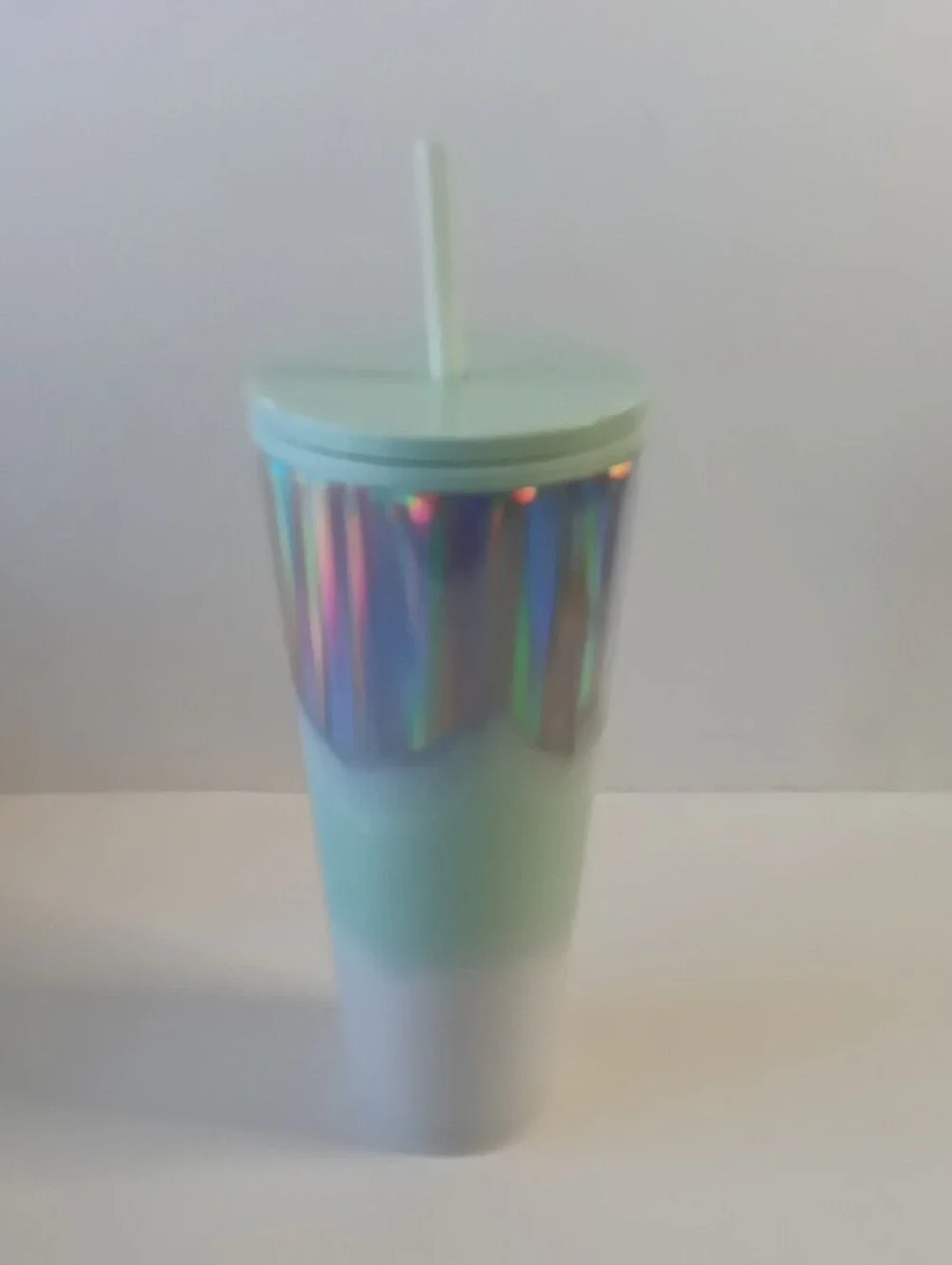 Starbucks 2020 Iridescent Rainbow Tumbler with Mint Accents 24oz